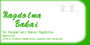 magdolna bakai business card